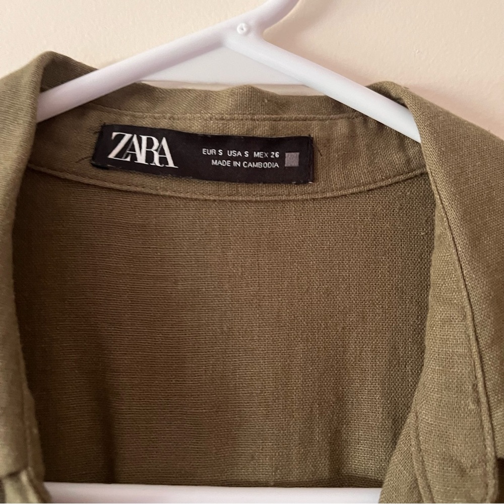 Zara Linen blend Button-Down Maxi Dress - Picture 2 of 3